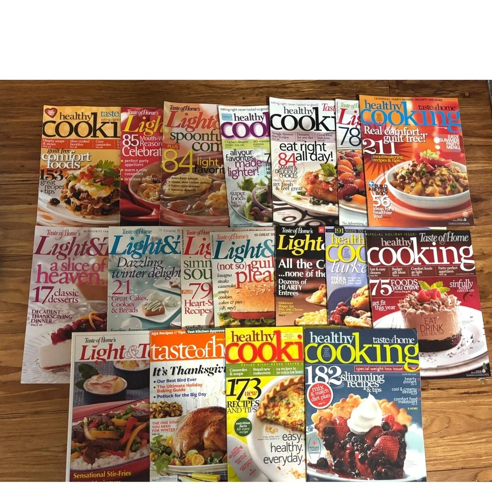Taste of Home Healthy Cooking Light‎ & Tasty Magazine Lot 18 Issues 2004-2009